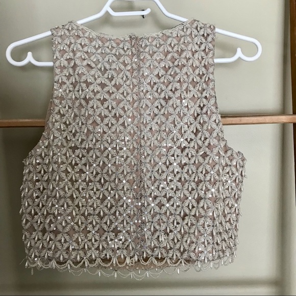 Two Piece Beaded Prom Dress by Terani Couture Size 12 - Picture 12 of 16